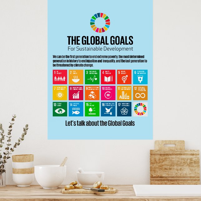 Affiche Motivational Wall Art Objectifs mondiaux de durabi (Cuisine)