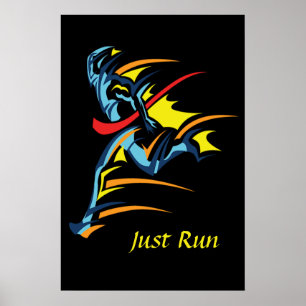 Affiche Motivational Words Just Run For Runners
