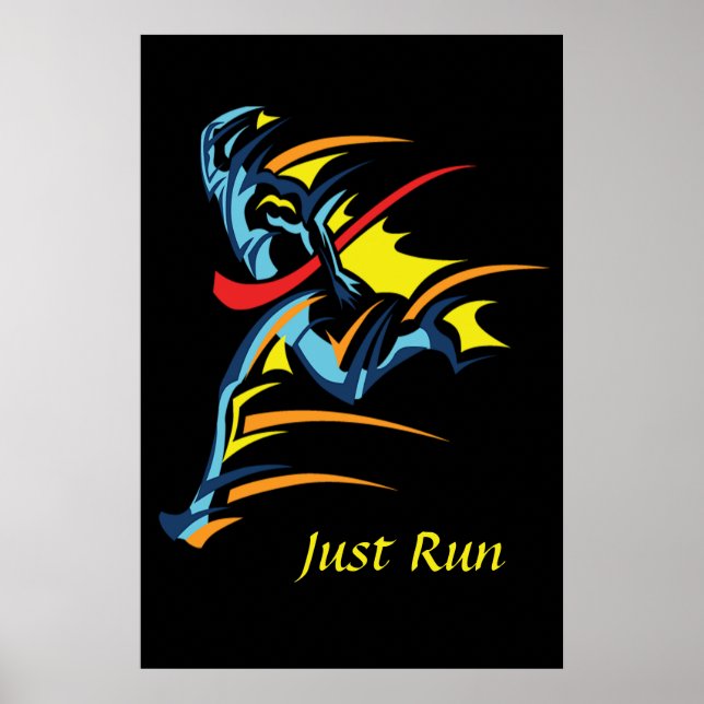 Affiche Motivational Words Just Run For Runners (Devant)