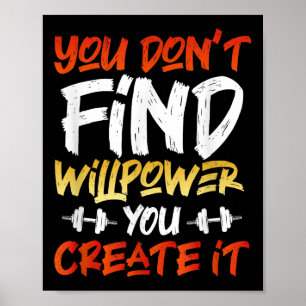 Affiche Motivational Working Citation Willpower Graphique