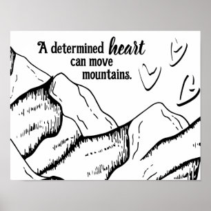 Affiche Motivationnel Déterminé Coeur Peut Déplacer Les Mo