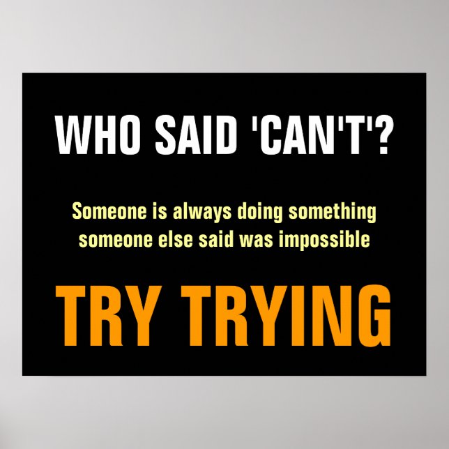 Affiche Motivationnel qui dit ne peut pas citer Imprimer (Devant)