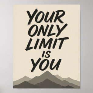Affiche Motivationnel Typographie Gras & Art de Montagne