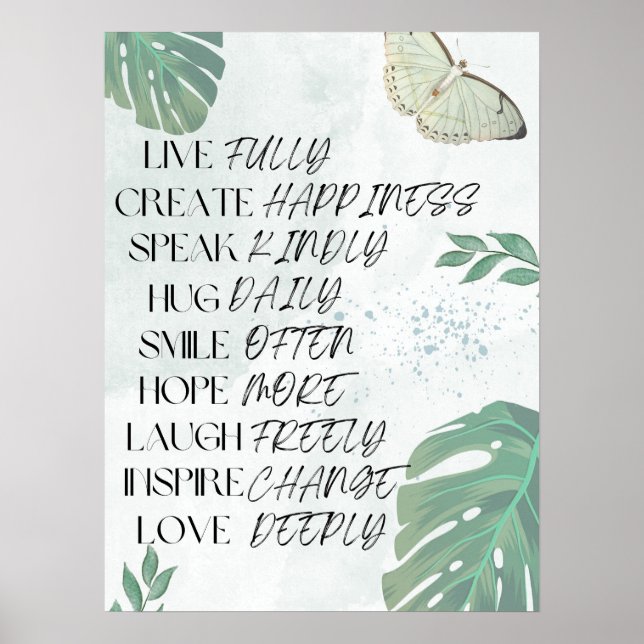Affiche Motivationnel Zen Affirmation Mur Art (Devant)