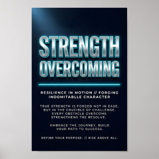 Affiche motivationnelle de force avec néon