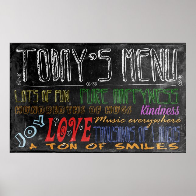 Affiche motivationnelle du Menu d'aujourd'hui (Devant)