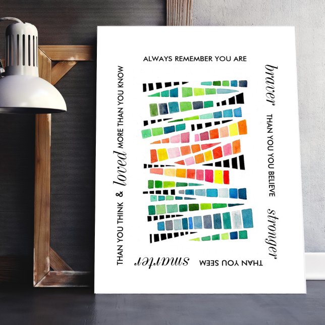 Affiche Motivationnelle Inspiration Brave Citation forte (Motivational Inspiring Brave Strong Quote)