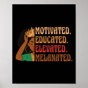 Affiche Motivé Éduqué Élevé Mélanisé Mois de l'histoire no
