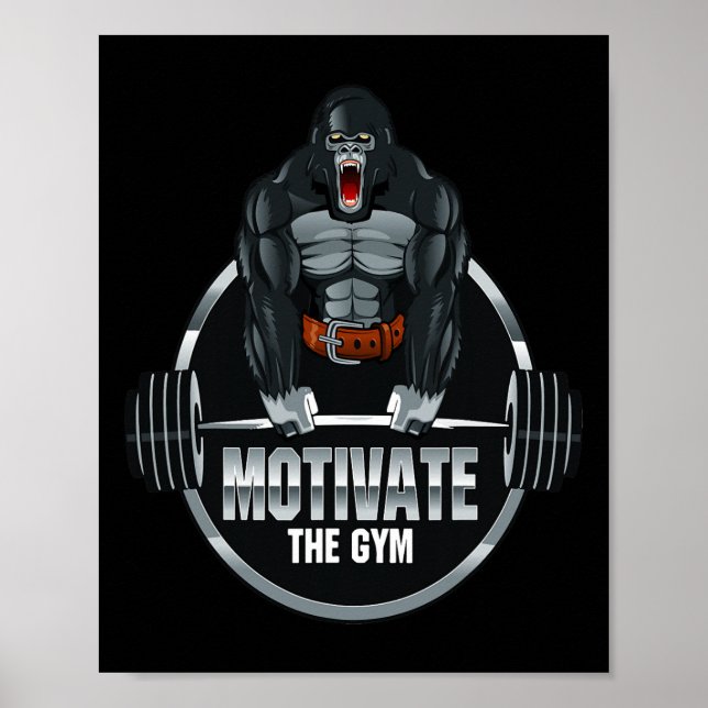 Affiche Motiver Le Gym Gorilla Beast Workout Bodybuilding (Devant)
