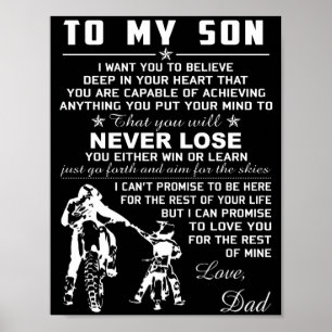 Affiche Moto À Mon Fils Aime Papa