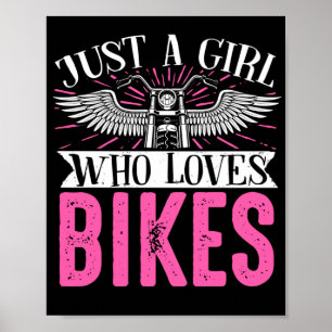 Affiche Moto Biker Motorbike Rider Juste Une Fille Qui