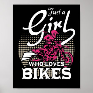 Affiche Moto Biker Motorbike Rider Juste Une Fille Qui