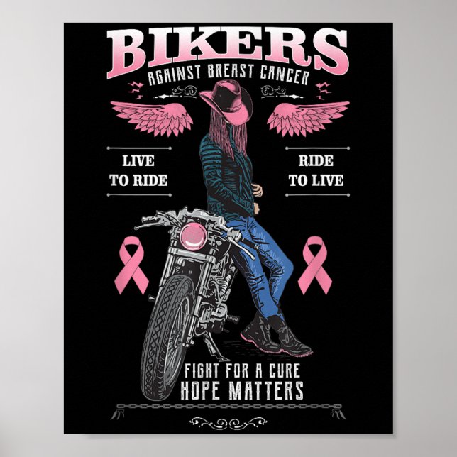 Affiche Moto Cancer Du Sein Guerriers Et Survivants Su (Devant)