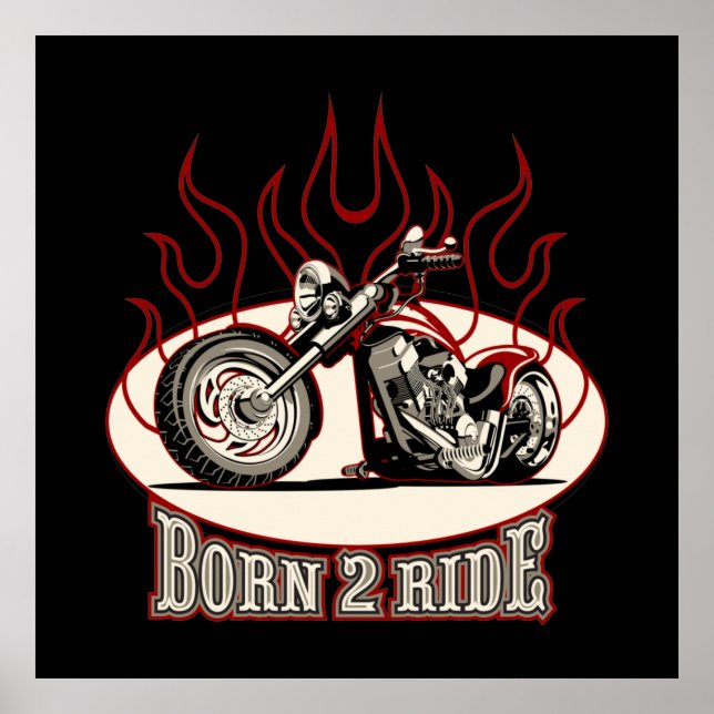 Affiche Moto caricature (Devant)