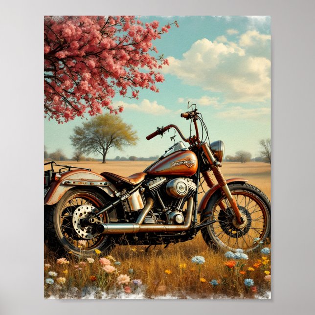 Affiche Moto classique numérique (Devant)