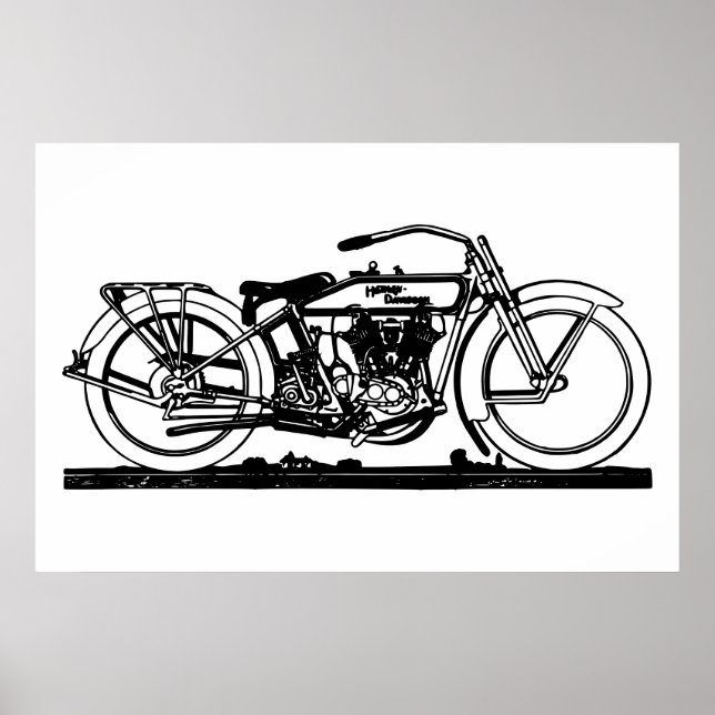 Affiche Moto classique V (Devant)