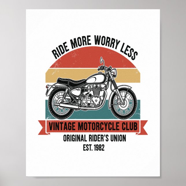 Affiche Moto Club Est vintage. 1982 (Devant)