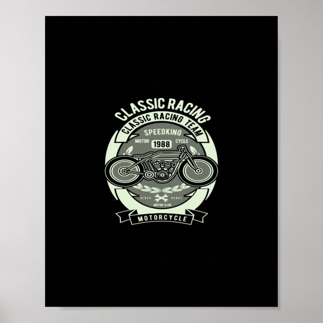 Affiche moto de course classique (Devant)