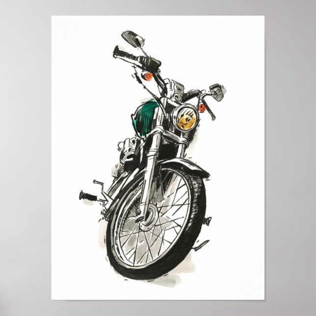 Affiche Moto en encre I (Devant)