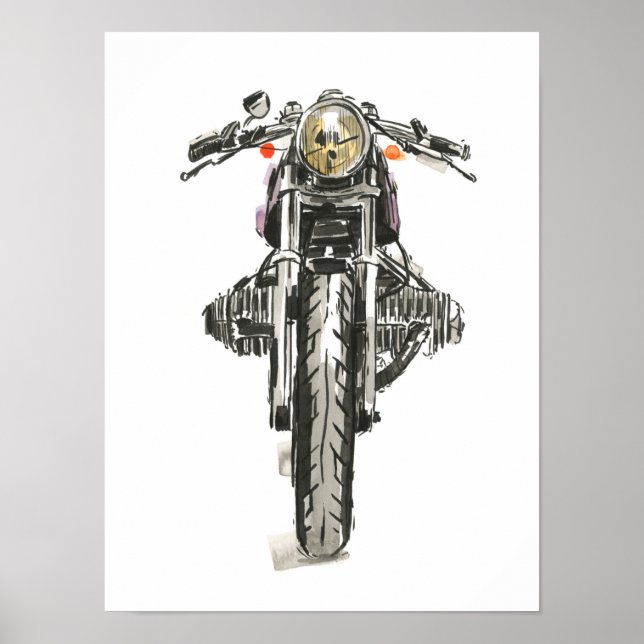 Affiche Moto en encre II (Devant)