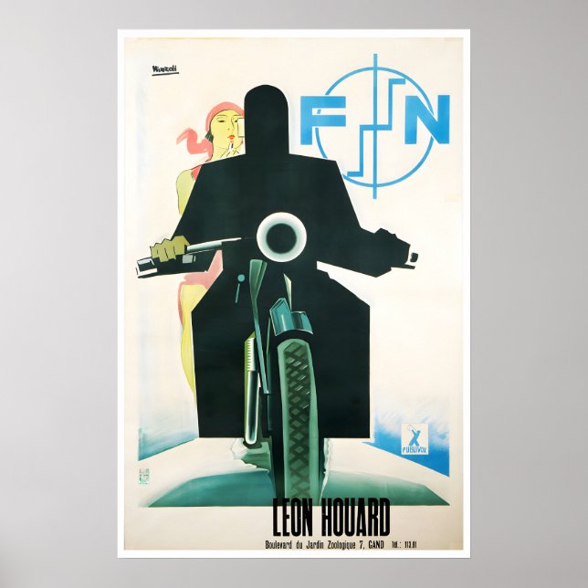Affiche moto FN Leon Houard Art de moto (Devant)