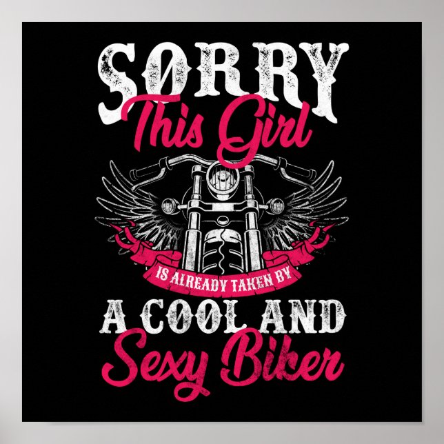 Affiche Moto Girl Est Déjà Pris Par Un Biker (Devant)