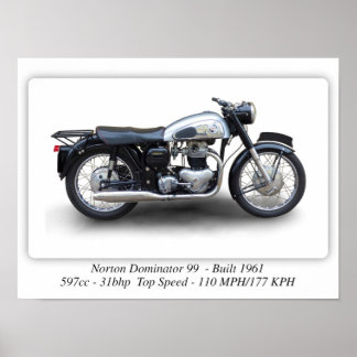 Affiche Moto Norton Dominator 99 - A3