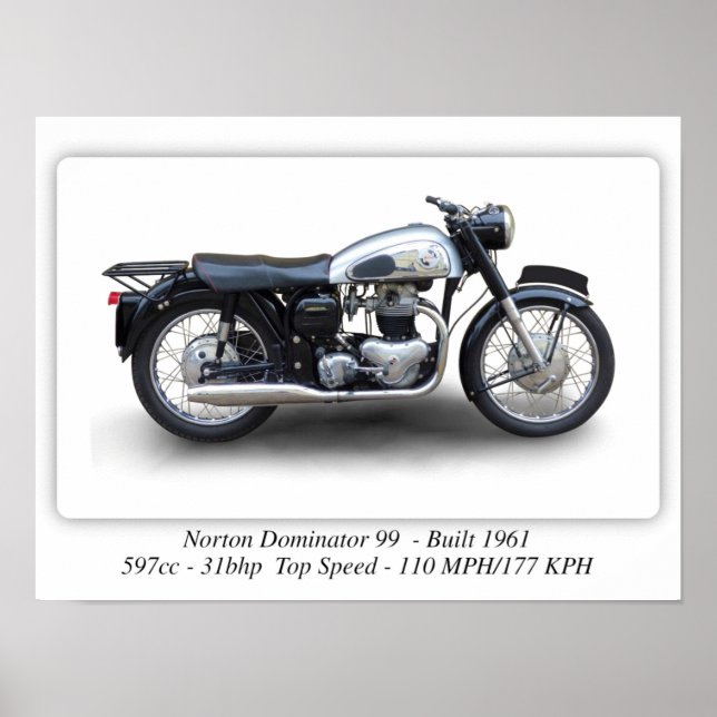 Affiche Moto Norton Dominator 99 - A3 (Devant)