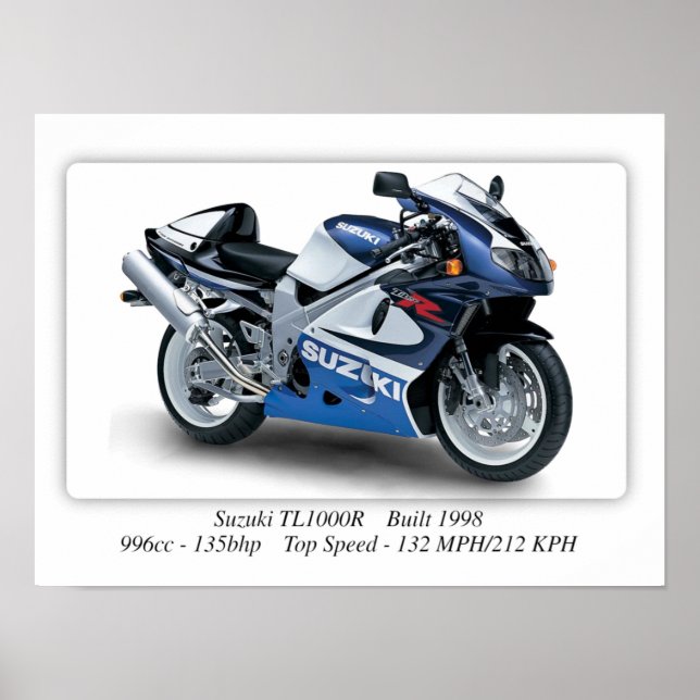 Affiche Moto Suzuki TL1000R 1998 - A3 (Devant)