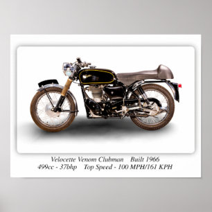 Affiche Moto Velocette Venom Clubman 1966 - A3