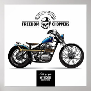 Affiche Moto vintage Freedom Chopper
