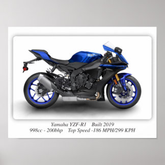 Affiche Moto Yamaha YZF-R1 2019 - A3