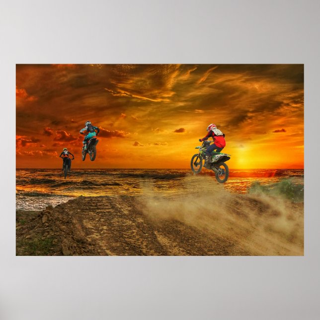Affiche Motocross À Dusk (Devant)