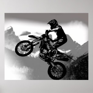 Affiche Motocross Biker - Montagnes Rocheuses