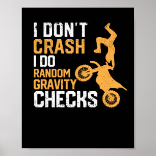 Affiche Motocross Dirt Bike Je ne crash Je fais pas Random