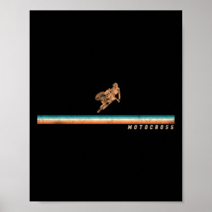Affiche Motocross Dirt Bike Motocross Vintage Retro