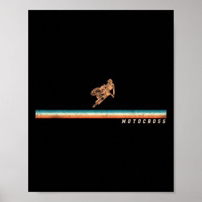 Affiche Motocross Dirt Bike Motocross Vintage Retro (Devant)