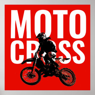 Affiche Motocross Motorcycle Sport Pop Art