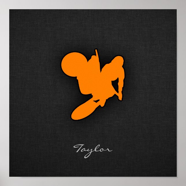 Affiche Motocross orange (Devant)