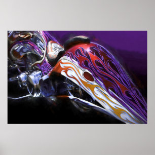 AFFICHE MOTOCYCLE CHOPPER TAIL D'UN DRAGON