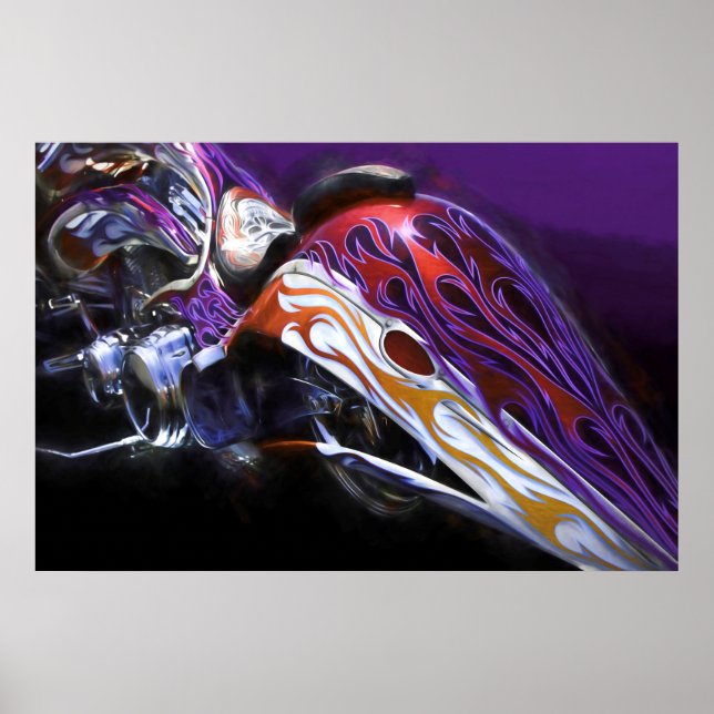 AFFICHE MOTOCYCLE CHOPPER TAIL D'UN DRAGON (Devant)