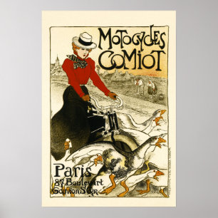 Affiche MOTOCYCLES COMIOT Paris Bicycle Theophile Steinlen