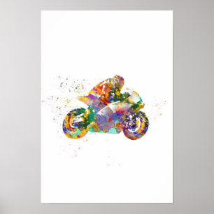 Affiche motocyclette à l'aquarelle
