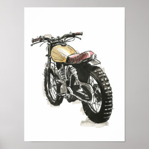 Affiche Motocyclette à l'encre III