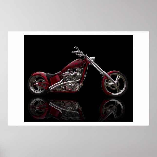 Affiche Motocyclette Chopper personnalisée (Devant)