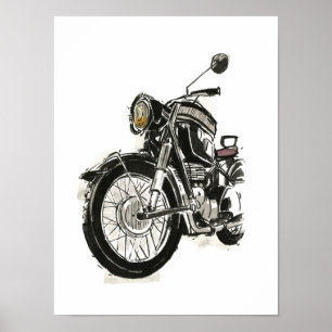Affiche Motocyclette en encre IV