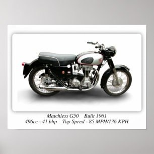 Affiche Motocyclette G50 sans correspondance construite en