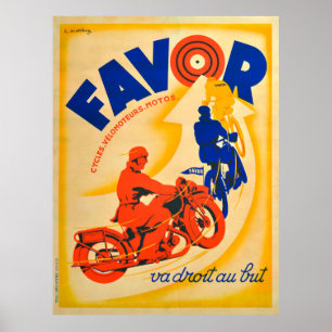 Affiche Motocyclettes - Favori - Art Vintage