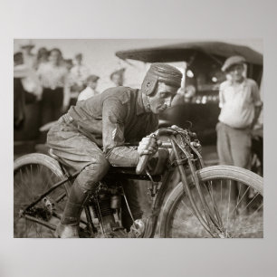 Affiche Motocycliste, 1922. Photo ancienne