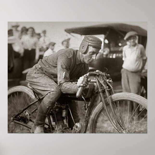 Affiche Motocycliste, 1922. Photo ancienne (Devant)
